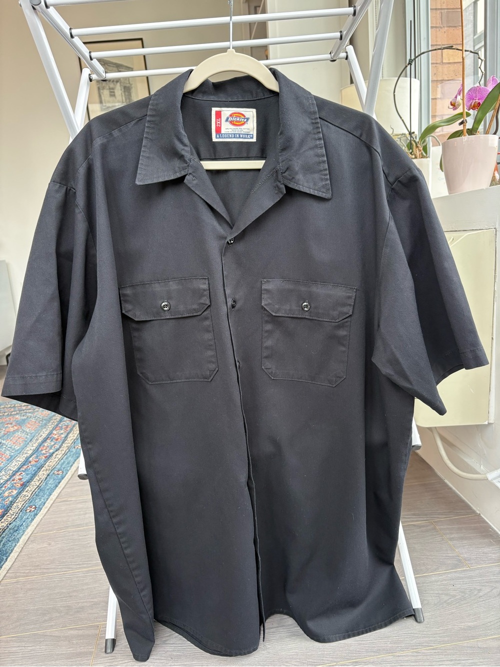 Dickies Made in USA Work Shirt 2XL Black Short Sleeve Skater Utility Mechanic